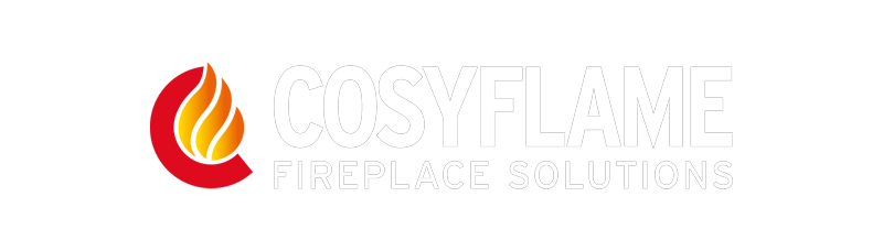 Cosyflame fireplace soloutions footer logo white